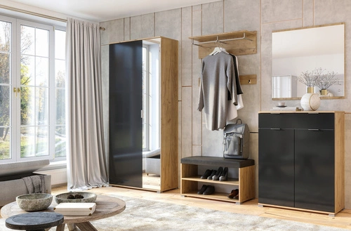 Szafa Lana z półkami i drążkiem 80 cm skandynawska do sypialni i przedpokoju