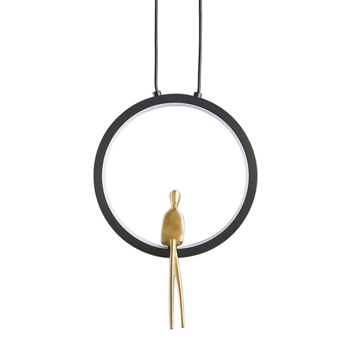 Lampa wisząca LED AMICI czarno-złota 27 cm do salonu i nad stół regulowana