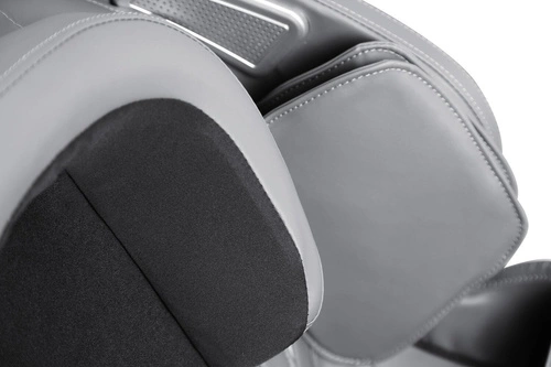 Fotel masujący rozkładany Taya kremowy ekoskóra z podgrzewaniem i podnóżkiem do salonu