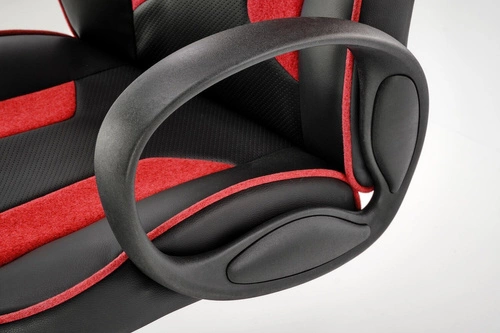 Fotel gamingowy Neferet ergonomiczny czarno-czerwony z zagłówkiem do biurka Intesi