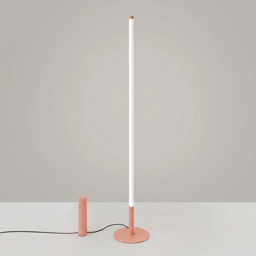 Lampa stojąca do salonu TRANG nowoczesna LED brzoskwiniowa 150 cm