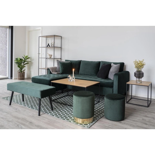 Stolik kawowy Vita prostokątny loftowy do salonu 90x60 cm drewniany z czarnymi nogami Intesi