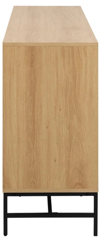 Komoda Albany nowoczesna ryflowana dąb naturalny 158 cm 6 szuflad na nóżkach do salonu Actona