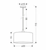 Lampa wisząca Maloto czarny 1x60 E27  abażur walec 30x15 velur grafit/złoto