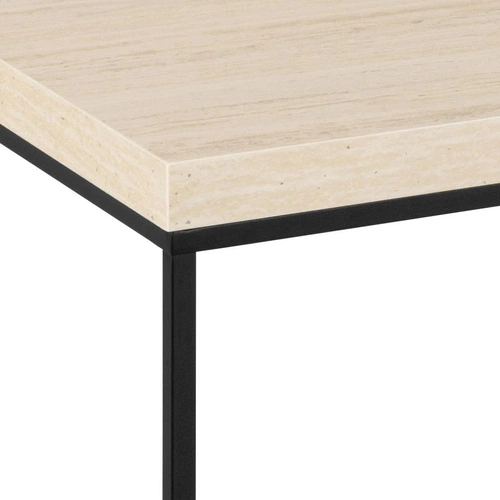 Stolik kawowy Barossa prostokątny 110x55 cm nowoczesny beżowy trawertyn do salonu Actona