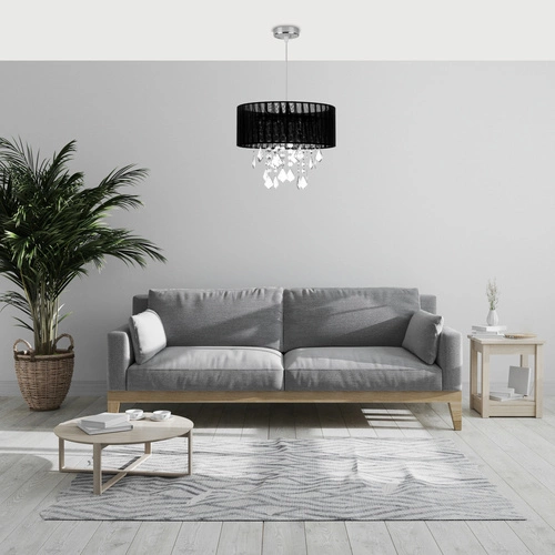 Lampa wisząca Leda 1x60W E27 abażur czarny