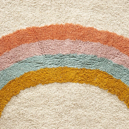 Dywan boho Rainbow 100x150 bawełniany do pokoju dziecka beżowy