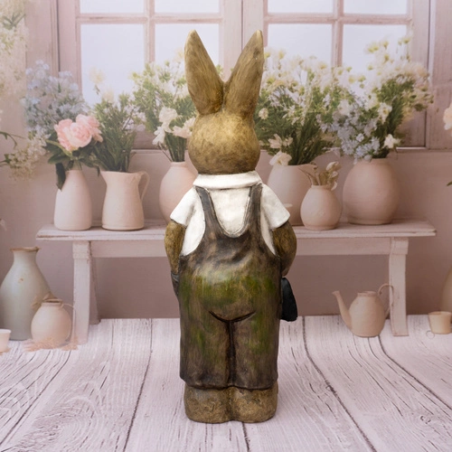 Intesi figurka wielkanocna Zając w ogrodniczkach 56 cm dekoracja do salonu lub na stół