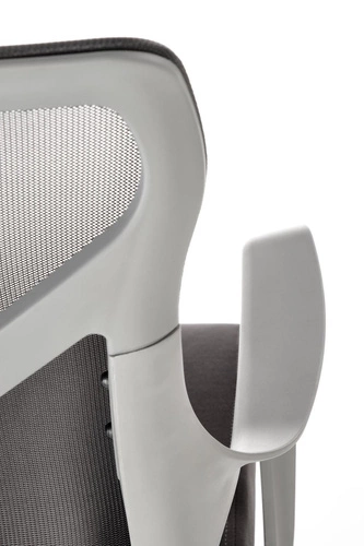 Fotel biurowy ergonomiczny Vertun szary nowoczesny obrotowy z siatką do pracy Intesi