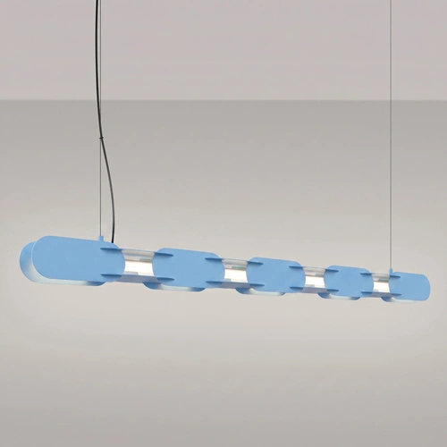 Lampa wisząca LED CHAIN 158 błękitna nowoczesna nad wyspę