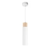Lampa wisząca Claro biały 1x15W GU10  klosz biały+drewniany