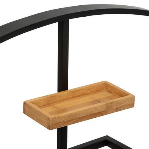 5five simply smart wieszak stojący do przedpokoju bambusowo‑metalowy z półką