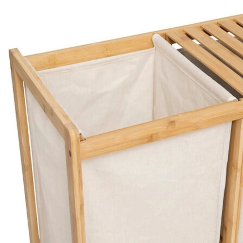 Bambusowa komoda łazienkowa Tidy Box 5five simply smart z koszem na pranie i szufladami