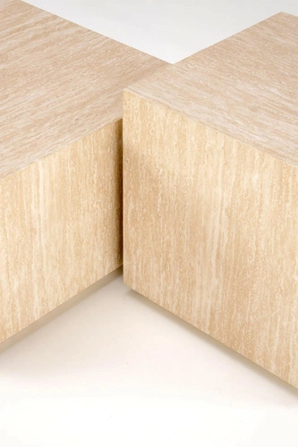 Stolik kawowy Travertino kwadratowy 60x60 nowoczesny do salonu imitacja trawertynu Intesi