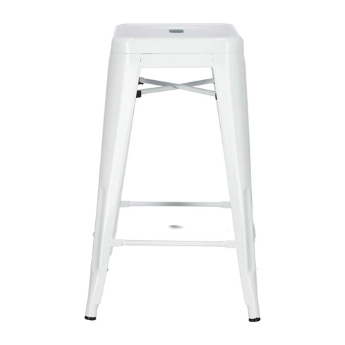 Hoker metalowy Paris 66 cm biały bez oparcia industrialny do wyspy kuchennej D2.DESIGN
