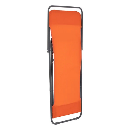 Leżak ogrodowy rozkładany Setubal pomarańczowy metalowy klasyczny na taras i balkon Atmosphera