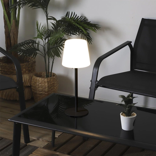 Nowoczesna lampa stołowa LED Intesi czarna z USB i regulacją do salonu i sypialni