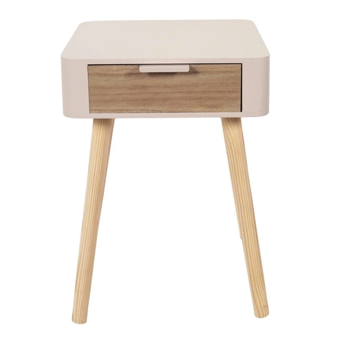 Szafka nocna różowa z szufladą 35 cm skandynawska drewniana Intesi Padano do sypialni