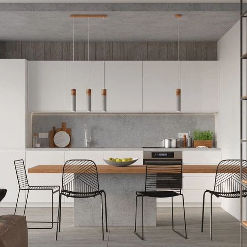 Lampa wisząca ZANE 3 szara nowoczesna betonowa nad stół do jadalni lub kuchni