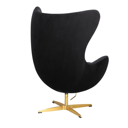 Fotel Jajo Velvet czarne/ złota podstawa  OUTLET