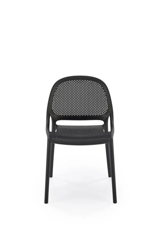 Krzesło Lynette czarne nowoczesne do jadalni i kuchni sztaplowane z polipropylenu Intesi