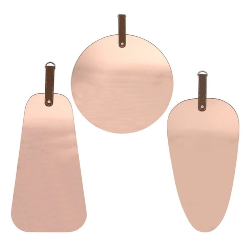 Lustro owalne Pagaj Intesi wiszące na pasku miedziane do przedpokoju nowoczesne