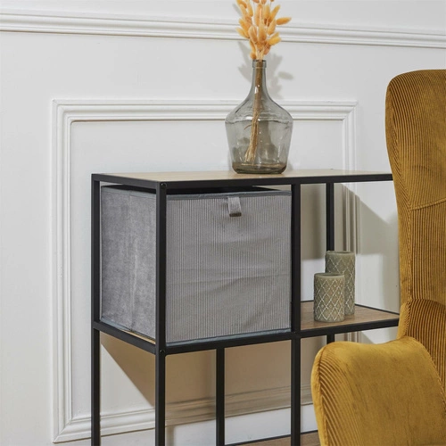 Składane pudełko do regału 30x30 Giulia szare materiałowe nowoczesne Intesi