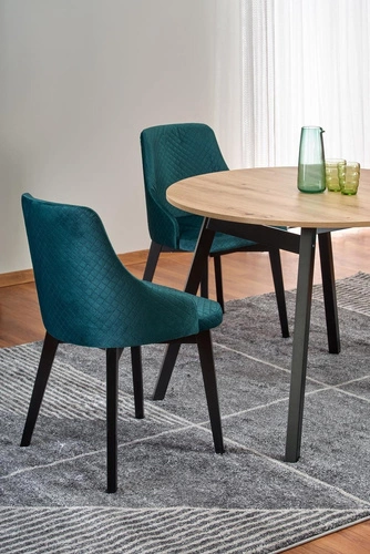 Stół rozkładany Hemmy dąb artisan czarne nogi nowoczesny do jadalni i kuchni 102-142 cm