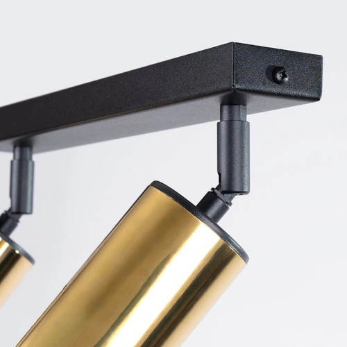 Plafon sufitowy WINX 2 czarny złoty nowoczesny stalowy do salonu i sypialni SOLLUX