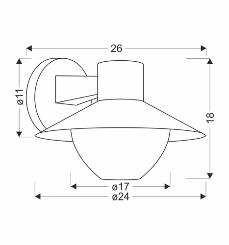 Nowoczesny kinkiet zewnętrzny Cosmos czarny metalowy lampa ścienna na taras IP44 26 cm