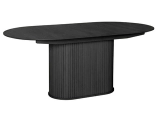 Stół rozkładany Lano owalny czarny dąb 95x180-230cm nowoczesny do jadalni