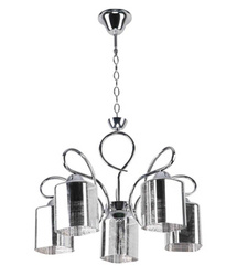 Lampa wisząca Italo chromowy 5x40W E27 klosz srebrny