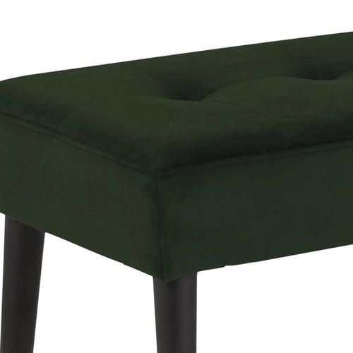 Ławka tapicerowana Glory VIC forest green pikowana do przedpokoju glamour na czarnych nogach