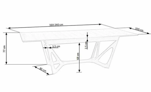 Stół rozkładany do jadalni Fenom orzech amerykański nowoczesny 160-240 cm Intesi