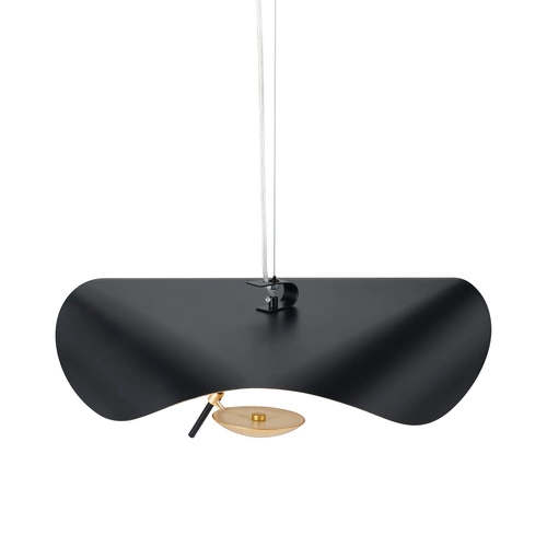 Lampa wisząca ENIGMA LED czarno złota 60 cm nowoczesna do salonu i nad stół