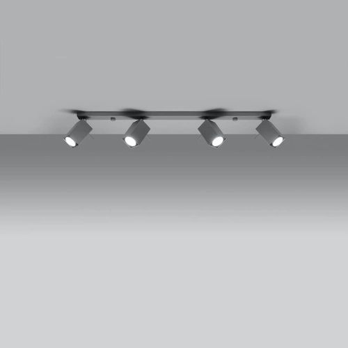 Plafon sufitowy MERIDA szary 4xGU10 nowoczesny metalowy do salonu i kuchni Sollux