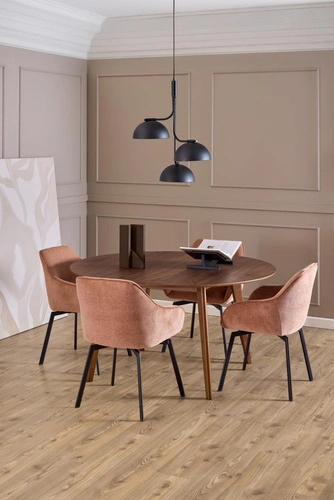 Stół okrągły Roxby 140 cm orzech do jadalni kuchni salonu