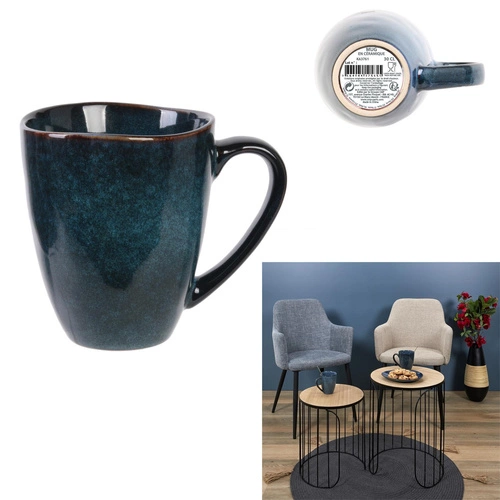 Kubek ceramiczny Laguna 300ml niebieski boho do kawy Intesi stylowy na prezent