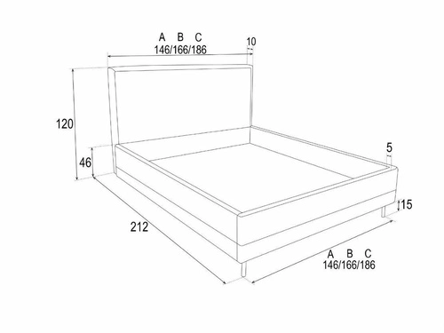 Łóżko tapicerowane Foggy 140x200 z pojemnikiem terakota nowoczesne do sypialni