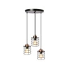 Lampa wisząca Glob czarny+złoty talerz  3x40W E27 klosz czarny
