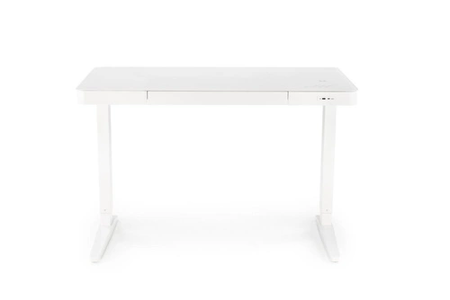 Biurko nowoczesne białe z regulacją wysokości i szufladami Alembe Intesi do pracy 120x60 cm