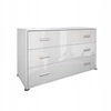 Komoda Bella biała połysk 130 cm nowoczesna z szufladami do sypialni Intesi
