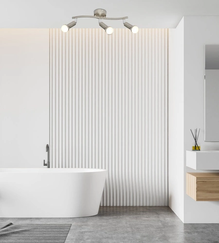 Nowoczesna lampa sufitowa Arc 3-punktowa srebrna z ruchomym kloszem do salonu i kuchni CANDELLUX