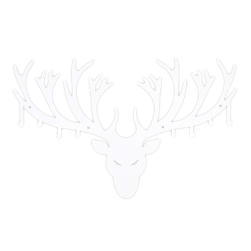 Wieszak ścienny Poroże biały nowoczesny metalowy do przedpokoju na kurtki Intesi