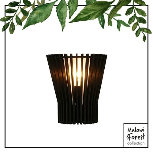 Kinkiet ścienny Osaka czarny drewniany boho do sypialni i salonu Ledea