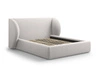 Łóżko tapicerowane Miley II szare 140x200 z pojemnikiem do sypialni nowoczesne glamour