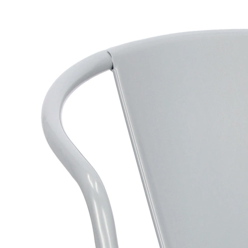 Krzesło metalowe Paris Arms szare do jadalni i kuchni z podłokietnikami inspirowane Tolix