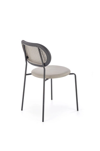 Krzesło do jadalni Lander retro rattanowe z ekoskóry szare Intesi do kuchni i restauracji