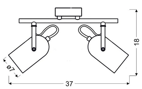 Lampa sufitowa Gray metalowa loftowa z ruchomym kloszem do salonu i kuchni 2-punktowa