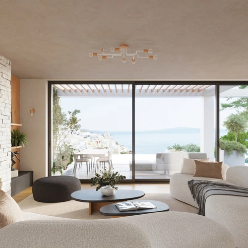 Kinkiet ścienny TIMBO biały nowoczesny skandynawski loftowy do salonu i sypialni drewno metal